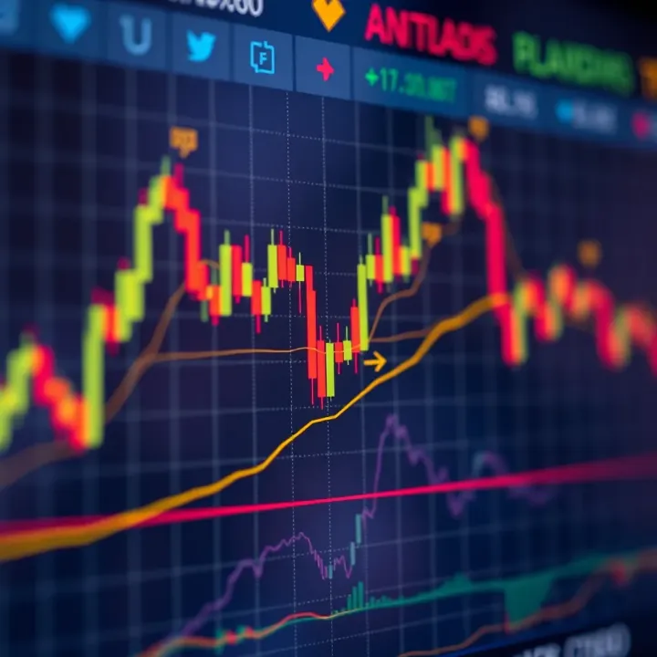 Graph displaying short and medium-term price fluctuations with highlighted buy and sell points