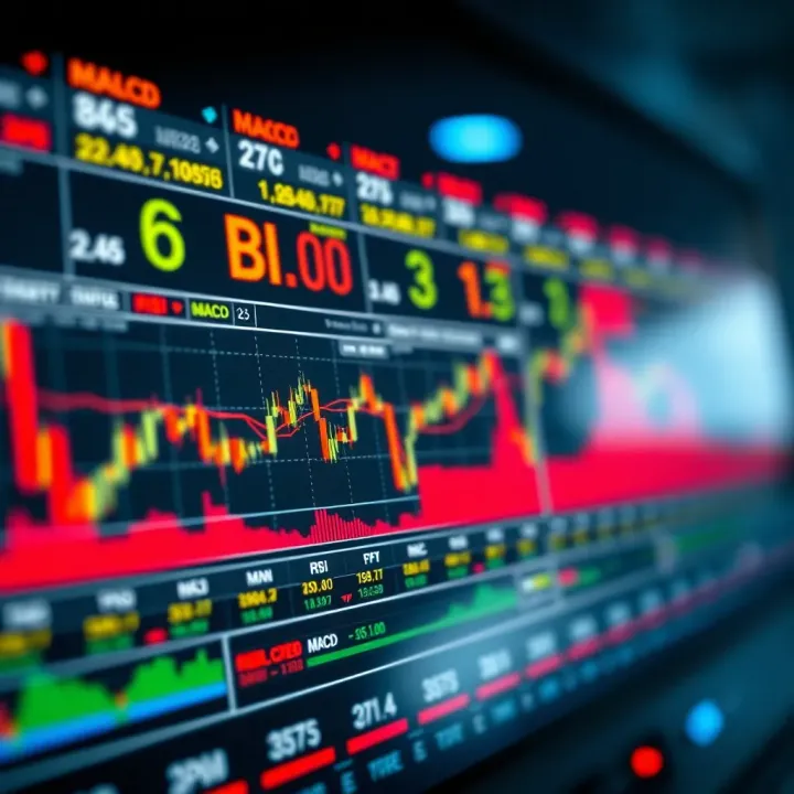 Dashboard displaying various technical indicators such as RSI and MACD
