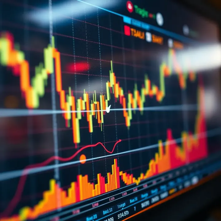 Graph showcasing technical indicators and price movements in financial markets