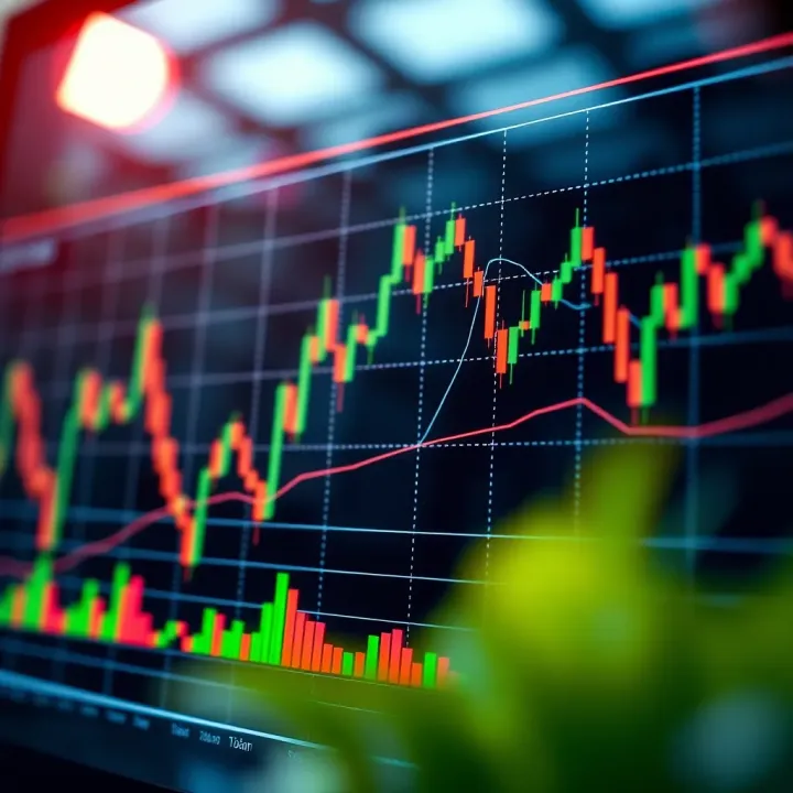 Graph showing various technical indicators used in trading analysis