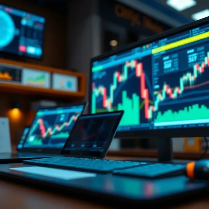 Visualization of tools and techniques used to optimize trading operations and minimize financial losses